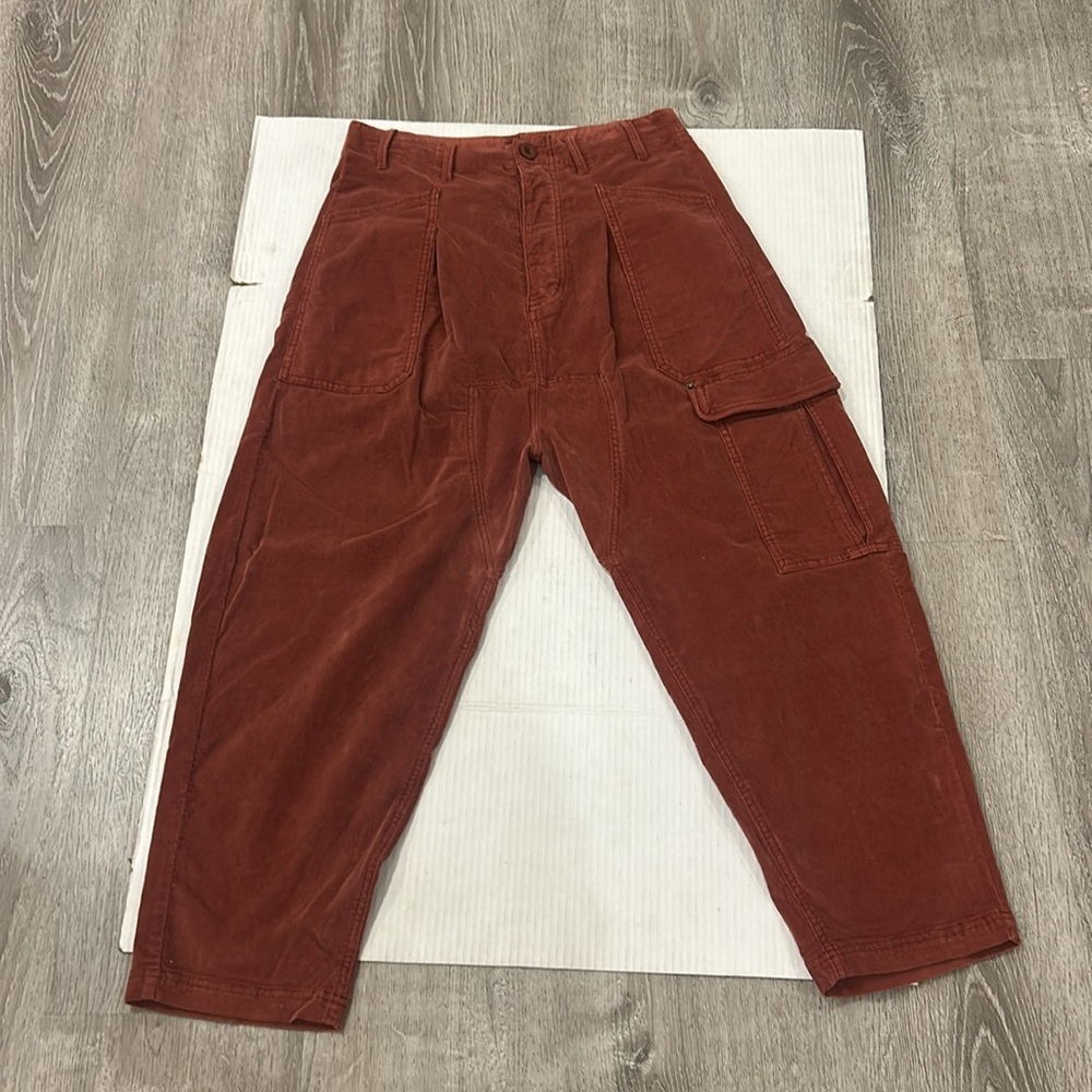 NWOT FREE PEOPLE Bay To Breakers Soft Corduroy Cargo Pants In Roasted Russet S - Picture 9 of 17